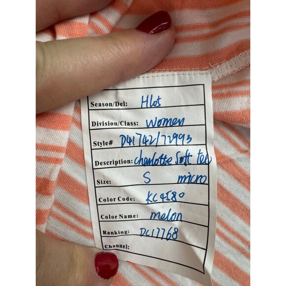 J.Crew Womens Melon Striped Halter Top NWT Size S 60% Cotton 40% Modal Elastic W - Picture 10 of 15